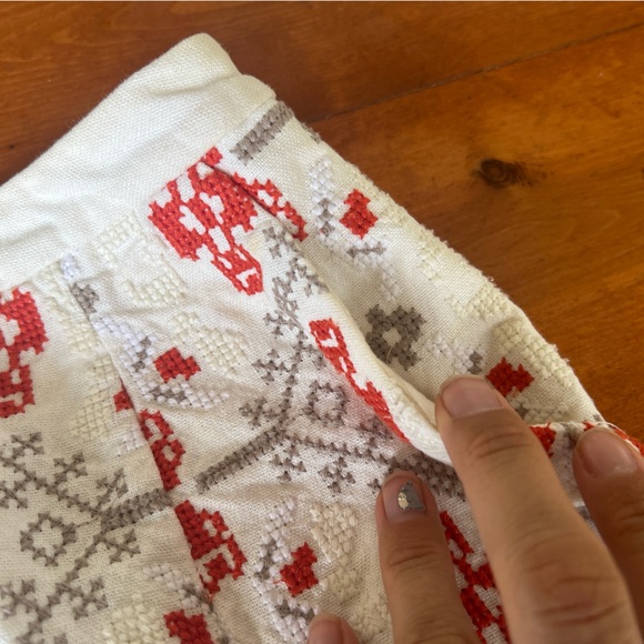 Maeve Red and Cream Patterned Skirt - Picture 3 of 4